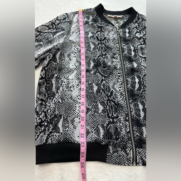 Philosophy Black and White Snakeskin Bomber Zip up Jacket - Picture 11 of 14